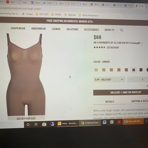 Skims Sculpting Bodysuit  Mid Thigh